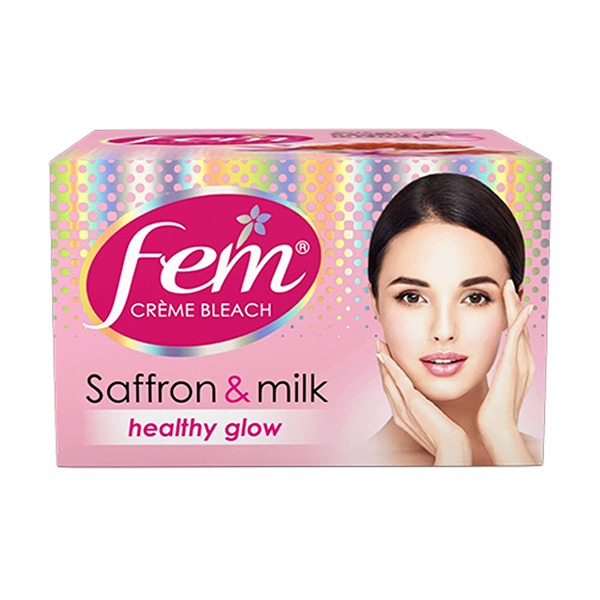 Fem  Saffron & Milk Cream Bleach ,8gm l Pack of 12